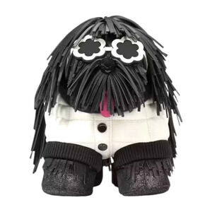 Kate Spade Shaggy Fringe 3D Dog Crossbody Star Sunglasses Black White